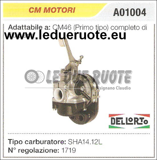 A01004 CARBURATORE A VASCHETTA SHA14.12L CM MOTOR CM46 PRIMO TIPO + FILTRO ARIA
