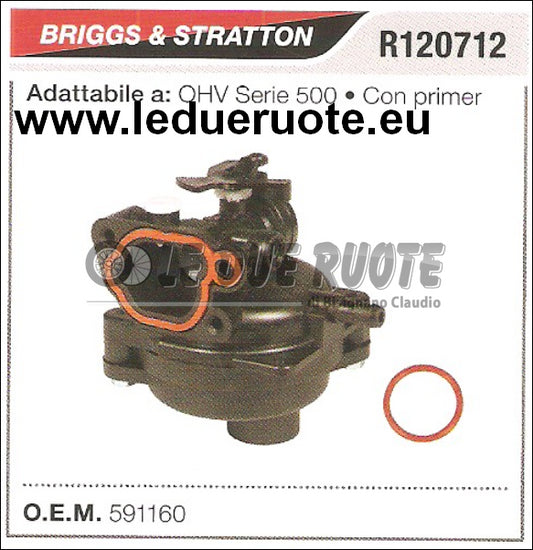 591160 CARBURATORE A VASCHETTA BRIGGS & STRATTON QHV SERIE 500 CON PRIMER