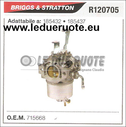 715668 CARBURATORE A VASCHETTA BRIGGS & STRATTON 185432 185437