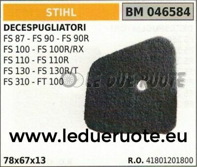 41801201800 FILTRO ARIA DECESPUGLIATORE STIHL FS 130R 130T 310 FT100 78x67x13