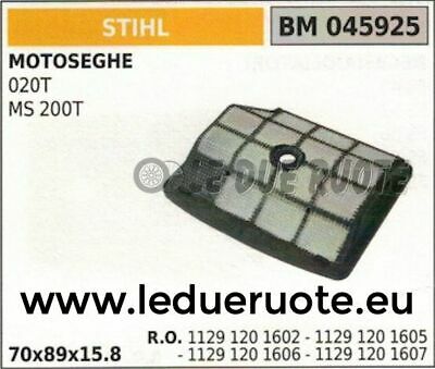 11291201602 FILTRO ARIA elemento filtrante MOTOSEGA STIHL 020T MS 200T 70x89x16
