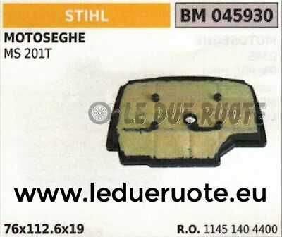 11451404400 FILTRO ARIA COMPLETO MOTOSEGA STIHL MS 201T 76x112.6x19