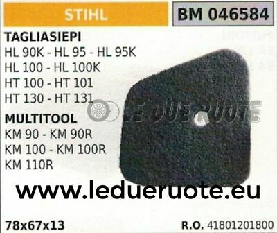 41801201800 SPUGNA FILTRO ARIA TAGLIASIEPI TOSASIEPE STIHL HL 100K HT 100 101