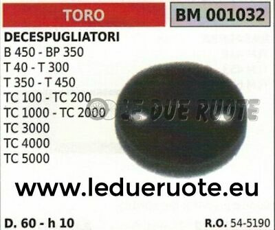545190 SPUGNA FILTRO ARIA DECESPUGLIATORE TORO T450 TC 100 200 1000 2000 60x10