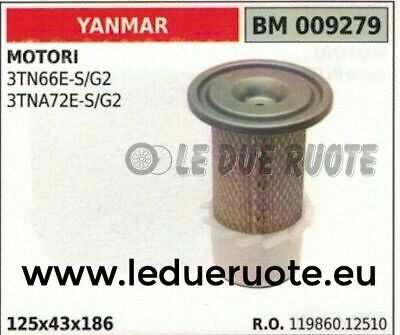 11986012510 FILTRO ARIA COMPLETO MOTORE YANMAR 3TN66E-S/G2 3TNA72E-S/G2 125x43