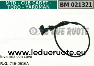 LEVA LEVETTA FILTRO ARIA CON CAVO TRATTORINO RASAERBA MTD TORO CUB CADET YARDMAN