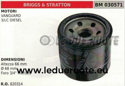 820314 FILTRO OLIO MOTORE BRIGGS & STRATTON VANGUARD 3/LC DIESEL 66x68 3/4"