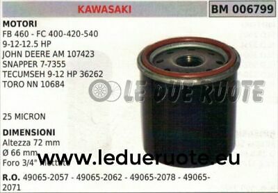 490652057 490562062 FILTRO OLIO TRATTORINO MOTORE TECUMSEH 9 12 HP 36262