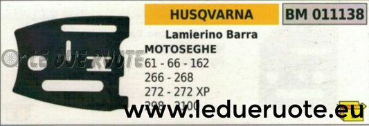 LAMIERINO BARRA MOTOSEGA HUSQVARNA 61 66 162 266 268 272 272XP 298 3100