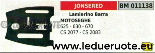 LAMIERINO BARRA MOTOSEGA JONSERED 625 630 670 CS 2077 2083