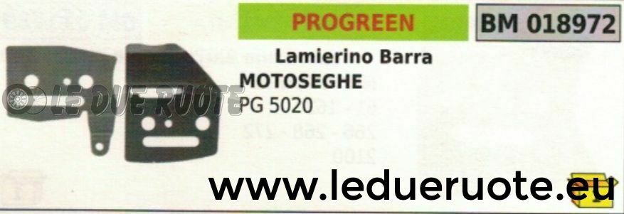 COPPIA KIT 2 X LAMIERINO BARRA MOTOSEGA PROGREEN PG 5020