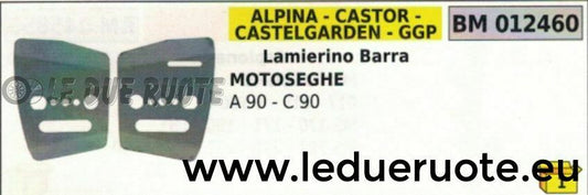 KIT COPPIA LAMIERINO BARRA MOTOSEGA ALPINA 90 CASTOR 90 CASTELGARDEN 90