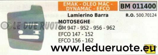 50070124 LAMIERINO BARRA MOTOSEGA EMAK OLEOMAC 947 952 956 962