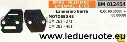 600087 + 600088 COPPI LAMIERINO BARRA MOTOSEGA EMAK EFCO OLEOMAC 261 271 281 481