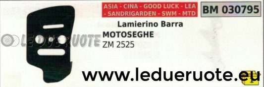 LAMIERINO BARRA MOTOSEGA CINESE DA POTA SANDRIGARDEN SWM MTD LEA ZM 2525