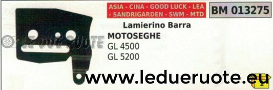 LAMIERINO BARRA MOTOSEGA CINESE IMPORTAZIONE SANDRIGARDEN SWM MTD GL 4500 5200