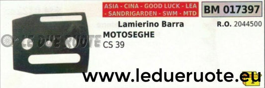 LAMIERINO BARRA MOTOSEGA CINESE IMPORTAZIONE SANDRIGARDEN SWM MTD CINA CS 39