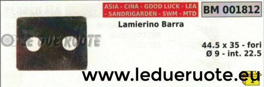 LAMIERINO BARRA MOTOSEGA CINESE IMPORTAZIONE 44.5x35 2 FORI diam 9