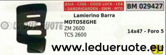 LAMIERINO BARRA MOTOSEGA CINESE IMPORTAZION SANDRIGARDEN SWM MTD LEA ZM TCS 2600
