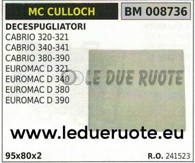 241523 FILTRO ARIA DECESPUGLIATORE McCULLOCH CABRIO 320 321 340 341 380 390 95x8