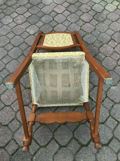 SET 5 Sedie in legno ANTICHE imbottite poltrone VINTAGE cucina floreale antique