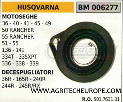 501763191 MOLLA AVVIAMENTO MOTOSEGA HUSQVARNA 36 40 41 45 49 50 51 55 136 141