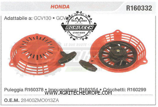 28400ZMO013ZA CARTER AVVIAMENTO avviatore ADATTABILE MOTORE HONDA GCV130 GCV160