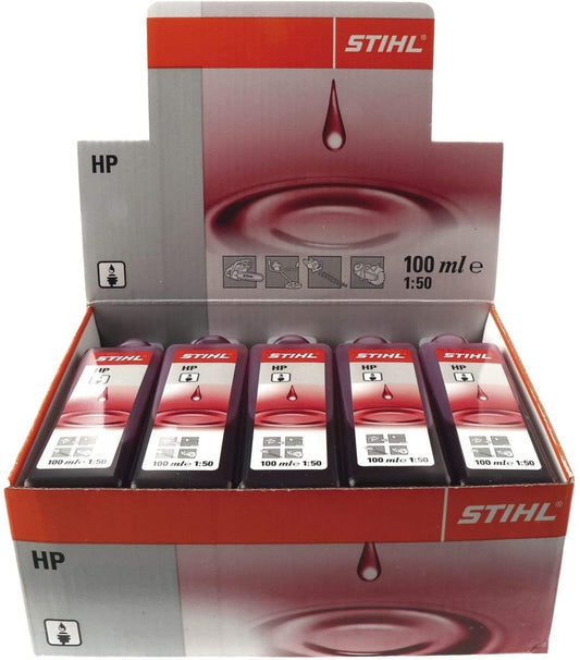 10 x OLIO MISCELA STIHL HP 100ml (PER 50 LITRI DI BENZINA) 1:50
