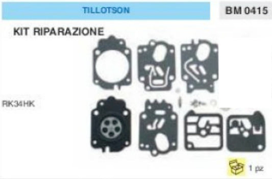 KIT RIPARAZIONE MEMBRANE CARBURATORE TILLOTSON RK34HK RK 34 HK