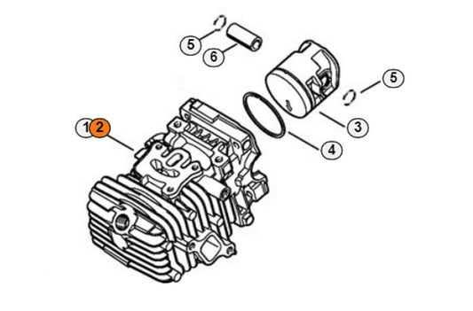 11370201205 KIT CILINDRO E PISTONE COMPLETO ORIGINALE MOTOSEGA STIHL MS193T MS193TC-E MS193TZ-E Ø37
