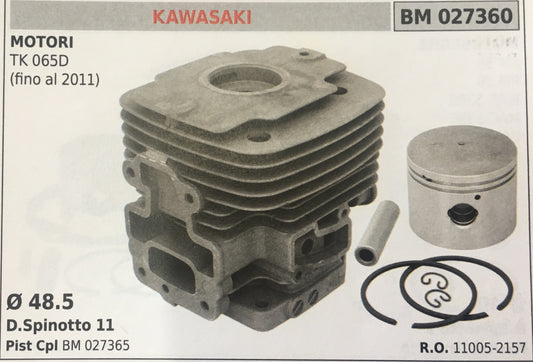 11005-2157 CILINDRO E PISTONE COMPLETO MOTORE KAWASAKI TK 065 FINO AL 2011 Ø 48.5