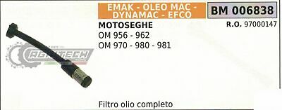 97000147 TUBETTO OLIO COMPLETO DI FILTRO MOTOSEGA OLEOMAC 956 962 970 980 981