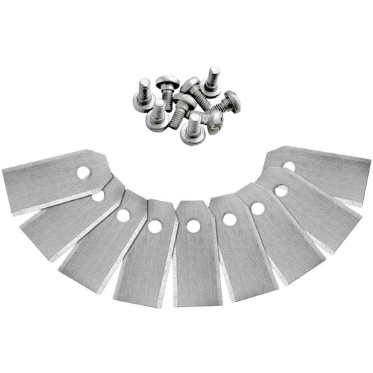 KIT 9 LAME IN ACCIAIO PER ROBOT RASAERBA Cramer, Greenworks, Powerworks