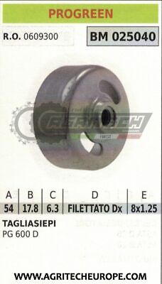 0609300 CAMPANA FRIZIONE TAGLIASIEPI PROGREEN GREENCUT PG 600D Ø54
