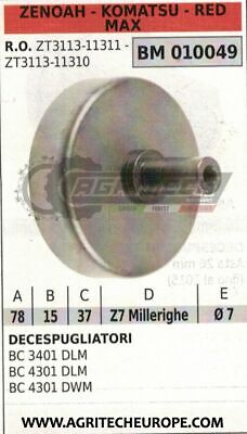 ZT311311311 CAMPANA FRIZIONE DECESPUGLIATORE ZENOAH KOMATSU BC3401 BC4301 Ø78