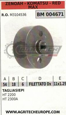 M3104536 CAMPANA FRIZIONE TAGLIASIEPI ZENOAH KOMATSU HT2200 HT2300A Ø54
