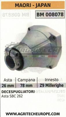 SUPPORTO CAMPANA FRIZIONE COMPLETO DECESPUGLIATORE MAORI ASTA SBC262 Ø26