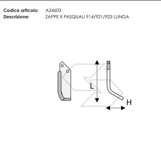 20 x ZAPPETTE ZAPPE MOTOZAPPA MOTOCOLTIVATORE PASQUALI 914 921 923 H53 L157 50x6
