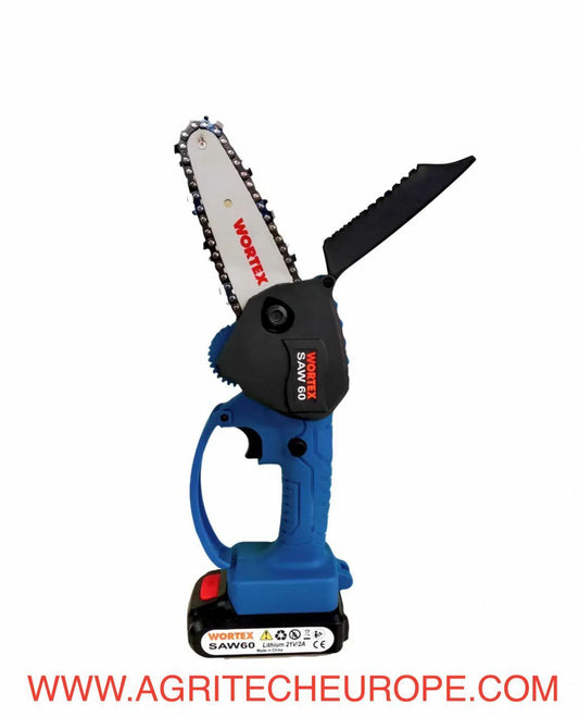 POTATORE MINISEGA A BATTERIA SAW 60 WORTEX 21V + 2 BATTERIE 2Ah + CARICABATTERIE