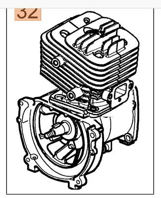 61292033CR BLOCCO MOTORE ORIGINALE COMPLETO TAGLIASIEPI OLEO-MAC BC 280 H