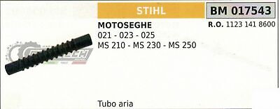 11231418600 TUBO ARIA OLIO MOTOSEGA STIHL 021 023 025 MS210 MS230 MS250