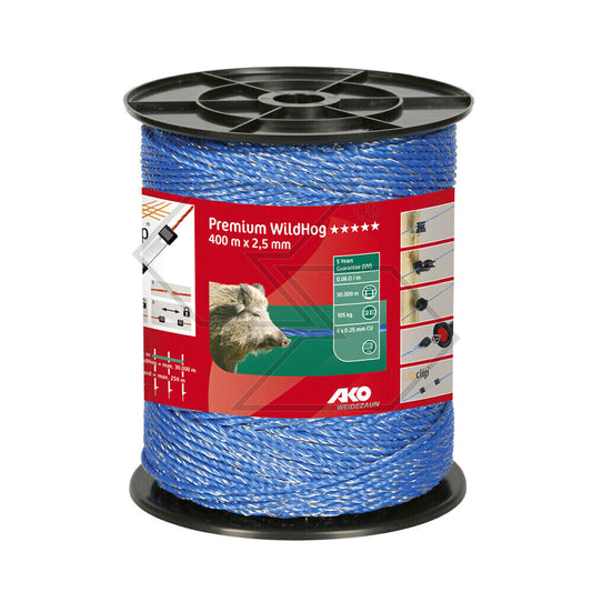 CORDA BLU PROFESSIONALE PER RECINTO ELETTRICO PASCOLO 400m Ø 3 mm