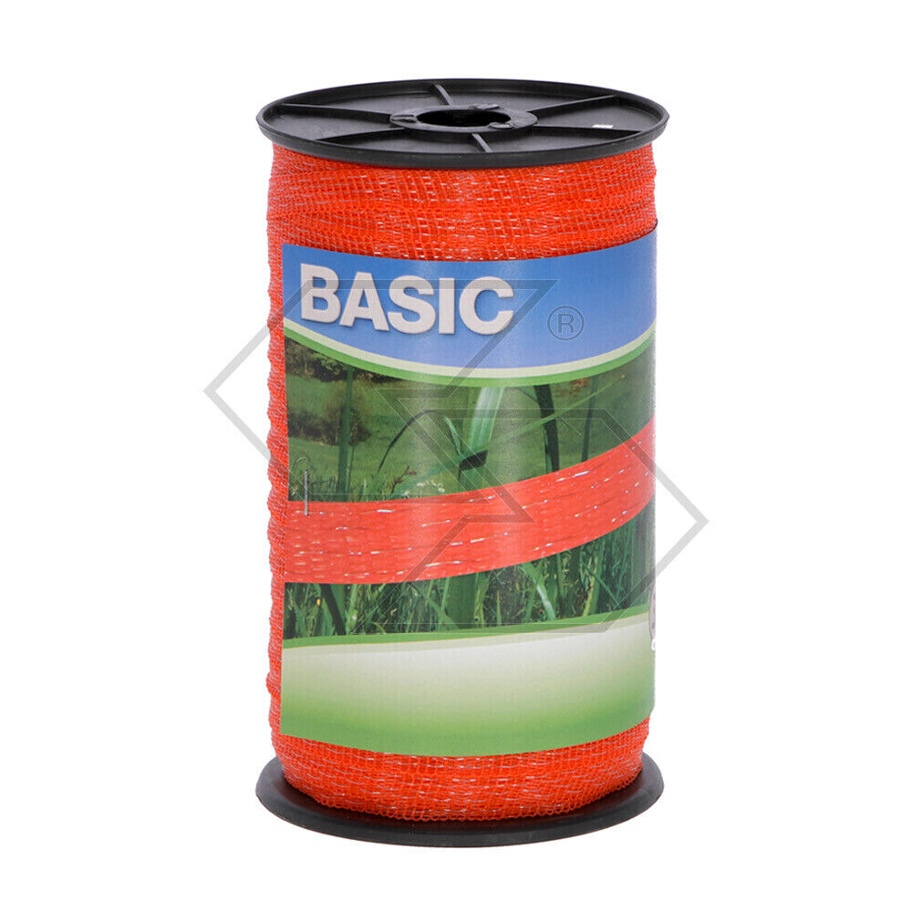 NASTRO ARANCIO PER RECINTO ELETTRICO CORDA PASCOLO 200m 10mm 4 conduttori