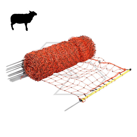 RETE OVINI PER RECINTO ELETTRICO PASCOLO 50 m - H 108 cm + 14 PALETTI IN PL