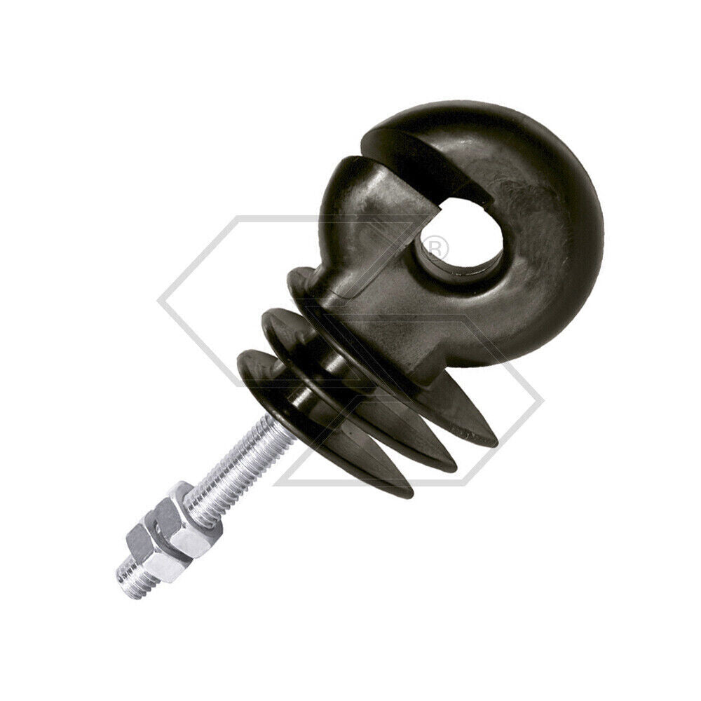 25 x ISOLATORI PER CORDA RECINTO ELETTRICO PROFESSIONALI FILETTO M6 + DADI