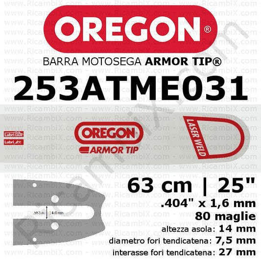 BARRA PROFESSIONALE OREGON DA 63cm DI TAGLIO PER MOTOSEGA STIHL 07S 08 08S 050 051 075 076 084 088 E30 MS 880