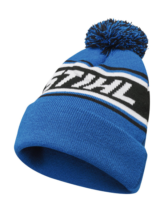 IDEA REGALO - CAPPELLINO IN LANA BLU CON POMPON ORIGINALE STIHL