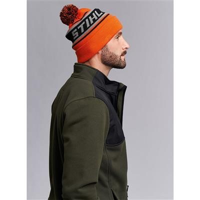IDEA REGALO - CAPPELLINO IN LANA ARANCIO CON POMPON ORIGINALE STIHL