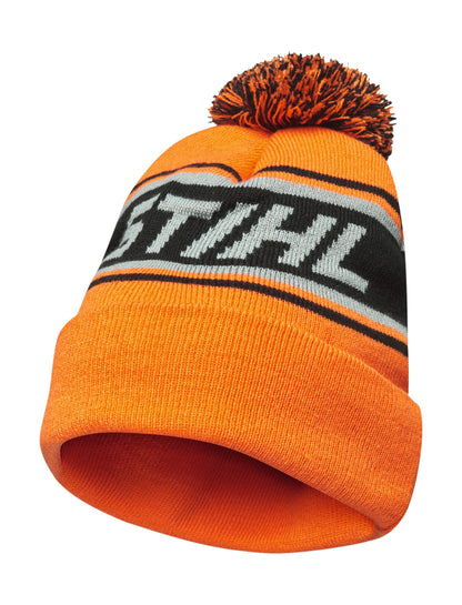 IDEA REGALO - CAPPELLINO IN LANA ARANCIO CON POMPON ORIGINALE STIHL