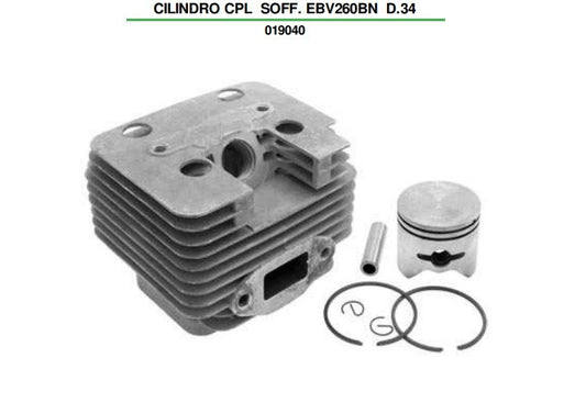 Cilindro e pistone completo per soffiatore EBV 260 BN Ø 34